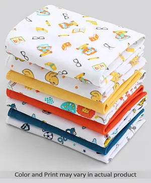 Babyhug 100% Cotton Wash Cloth Pack of 8 - Multicolor