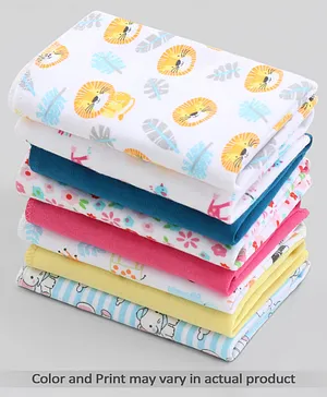 Babyhug 100% Cotton Wash Cloth Pack of 8 - Multicolor