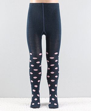Cutewalk by Babyhug Anti-Bacterial Tights Polka Dots - Navy