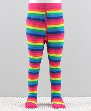 Cutewalk by Babyhug Anti-Bacterial Tights Striped Design - Multicolour