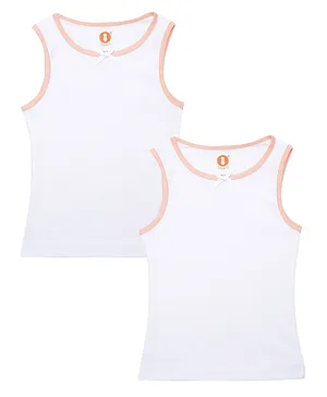 OOKA Baby Cotton Solid Ribbed Vest Pack of 2 - White