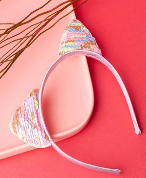 Jewelz Sequinned Bunny Hair Band - Pink