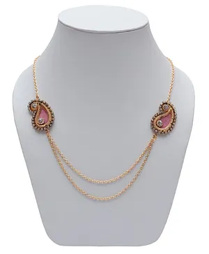 Daizy Ethnic Paisley Detail Necklace - Baby Pink