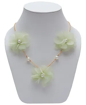 Daizy Flowers Chain Necklace - Green