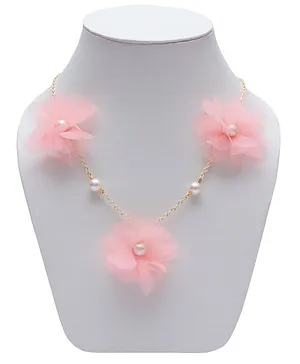 Daizy Flowers Chain Necklace - Peach