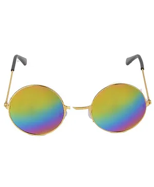 POPLINS Uv Protected Lens Round Sunglasses For Kids | Lens - Green | Frame - Gold