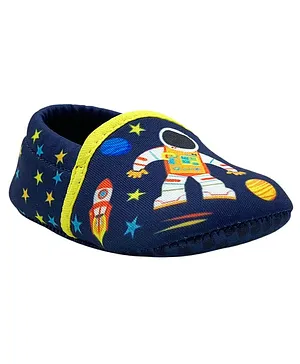 KazarMax Star With Astronaut Printed Booties - Navy Blue