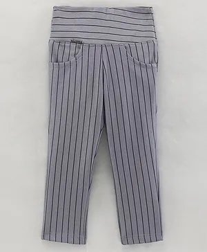 Enfance Full Length Striped Jeggings  - Light Grey