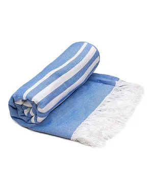 Mush 100% Bamboo Turkish Towel Ultra Soft Light Weight & Quick Dry Towel for Bath Beach Pool Travel Spa and Yoga - Blue