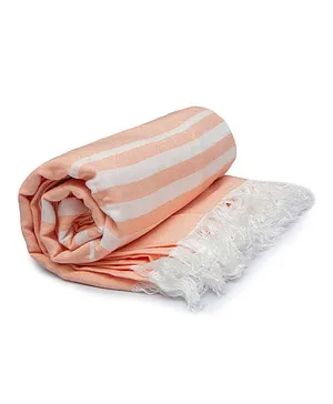 Mush 100% Bamboo Turkish Towel Ultra Soft Light Weight & Quick Dry Towel for Bath Beach Pool Travel Spa and Yoga - Peach