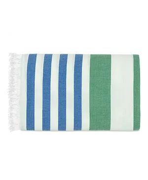 Mush Extra Large Cabana Style Turkish Towel 100% Bamboo - Blue & Green