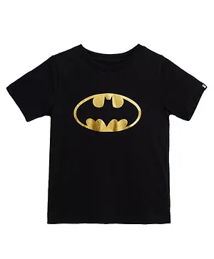 The Souled Store Half Sleeves Batman Foil Print T Shirt - Black