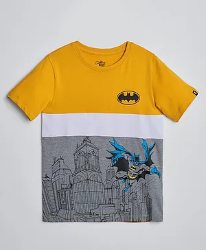 The Souled Store DC Comics Featuring Batman Half Sleeves Logo Placement Printed Tee - Yellow