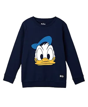 The Souled Store Donald Duck Featured Full Sleeves Printed Tee - Navy Blue
