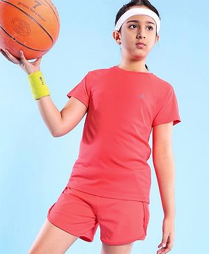 Pine Active Lycra T-shirt and Shorts Set - Red
