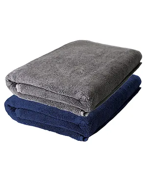 The Better Home Bamboo Bath Towel 450 GSM Pack of 2 - Blue Grey