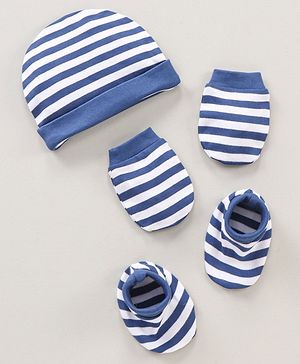 Babyhug 100% Cotton Mitten & Booties Cap - Diameter 10 cm