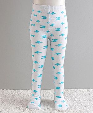 Cutewalk by Babyhug Anti Bacterial Footed Tights Bow Design - White