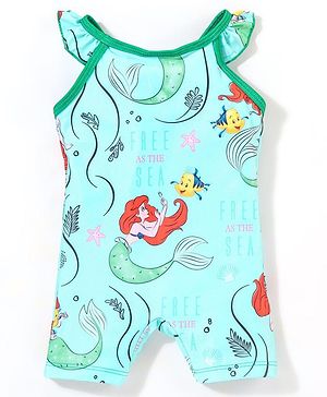 Babyhug Sleeveless Legged Swimsuit Marine Life Print - Blue