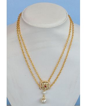 Tiny Closet Kundan Chain Necklace - Beige