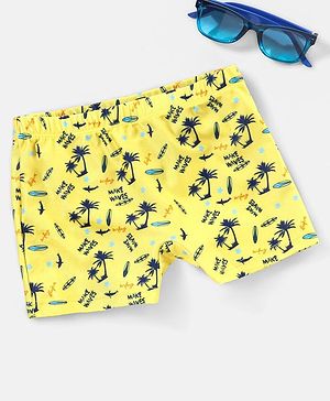 Babyhug Swimming Trunk Tropical Print - Yellow