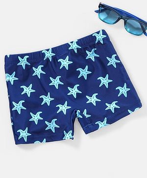Babyhug Swimming Trunk Star Fish Print - Navy Blue
