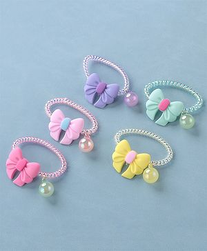 Babyhug Free Size Bow Applique Rubber Bands Set of 5 - Multicolor