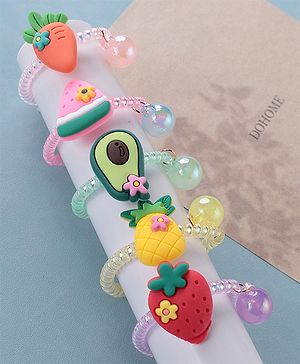 Babyhug  Free Size Fruits Rubber Bands Set of 5 -  Multicolor - Free Size Multi Color