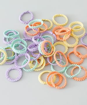 Babyhug Rubber Bands and Scrunchies Pack of 51 - Multicolour - Free Size Multi Color