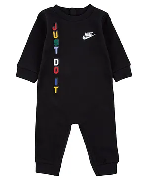 Nike Club Full Sleeves Brand Logo Printed Romper - Black