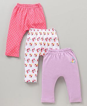 Babyhug Full Length Diaper Pants Multiprint Pack of 3 - Multicolor