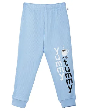 Plan B 80% Cotton 20% Polyester Yummy Tummy Printed Thermal Pants - Ice Blue