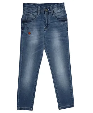 LEO Slim Fit Stretch Button Down Jeans - Blue