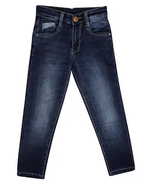 LEO Slim Fit Stretch Button Down Jeans - Blue