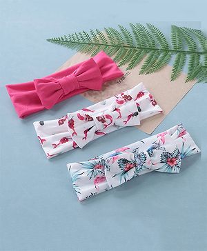 Babyhug Free Size Headbands  with Bow Applique Pack of 3 - Multicolour