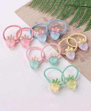 Babyhug Strawberry Rubber Bands Pack Of 10 -  Multicolor