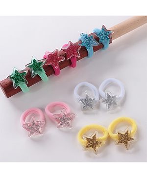 Babyhug  Free Size Star Rubber Bands  Set of 12 -  Multicolor