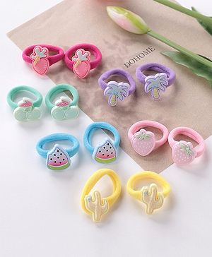 Babyhug Free Size Fruits Rubber Bands Set of 12- Multicolor
