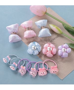 Babyhug Hair Bands & Hair Pins Pack of 12 - Multicolor