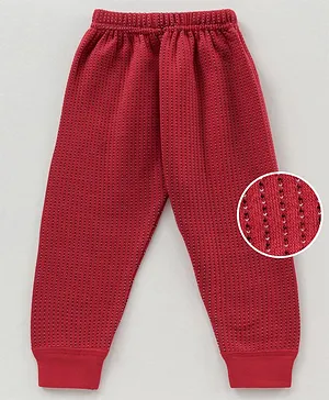 Bodycare Cotton Anti Bacterial Thermal Pants Solid- Red
