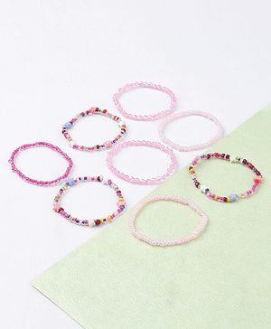 Babyhug Pearls Bracelets Pack Of 8 - Multicolor