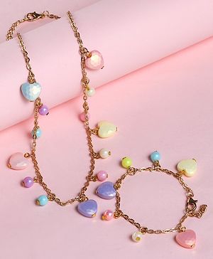 Babyhug Free Size Neck Piece & Bracelet Set- Multicolor