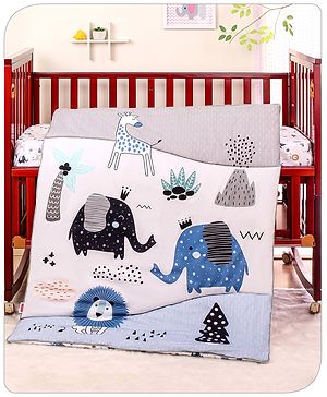 Babyhug Cotton Quilt Elephant Print - Multicolor