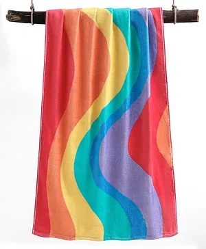 Pine Kids Towel Free Size Rainbow Print - Pink & Purple