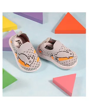 Jazzy Juniors Rabbit Printed Unisex Casual Shoes - Grey