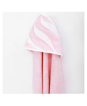 Fancy Fluff Bamboo Cotton Baby Hooded Towel - Pink
