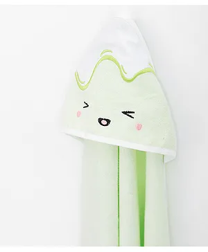 FancyFluff Bamboo Cotton Baby Hooded Towel - Green