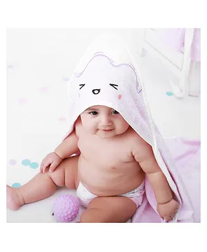 Fancy Fluff Bamboo Cotton Baby Hooded Towel - Pink