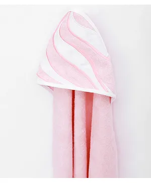 FancyFluff Bamboo Cotton Kids Hooded Towel Strawberry Swirl - Pink