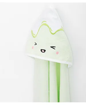 Fancy Fluff Bamboo Cotton Kids Hooded Towel Minty Sundae - Green